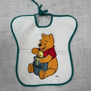 VTG Disney Winnie the Pooh Honey Pot Baby Bib Tie Neck First Years Terry Cloth
